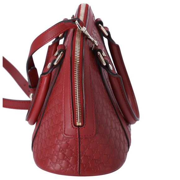 GUCCI Guccissima Micro GG Small Dome Handbag 449654 Red Leather - Picture 6 of 9